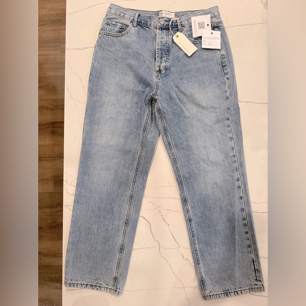 By Together Zuri Straight Leg Denim, Size L, NWT